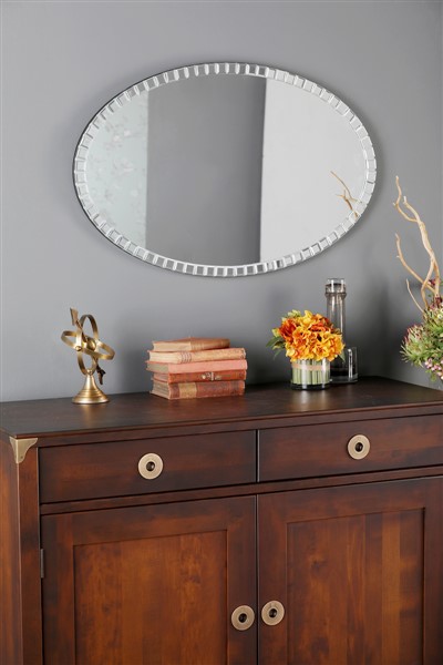 (image for) Laura Ashley Marcella Oval Mirror 80 x 53cm